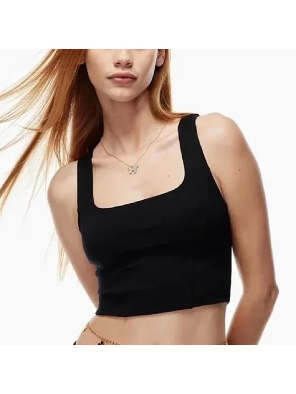 Aritzia Sunday Best Jagger Top Black Small Corset Square Neck Small NWT